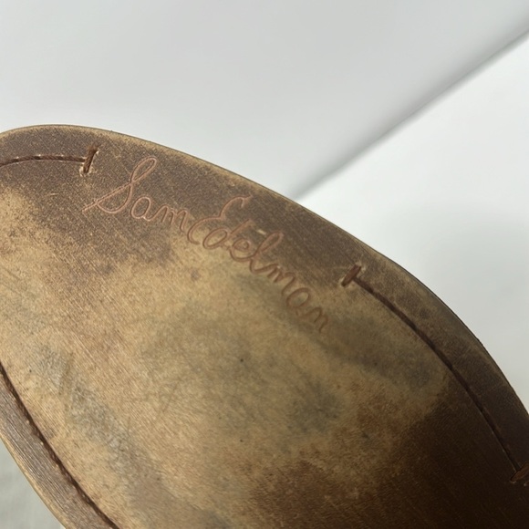 Sam Edelman Tan Suede Upper Leather Petty Round Toe Ankle Boots with Side Zip 8M - Picture 11 of 16